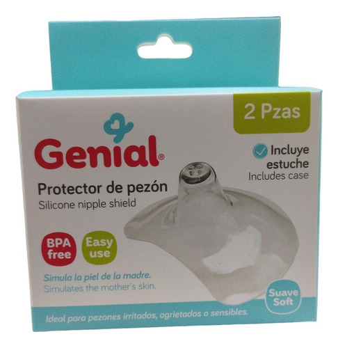 Protector De Pezon De Silicona Con Estuche De Viaje 2 Pzas 