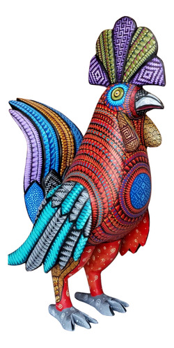 Artesanía De México Alebrije Oaxaqueño Original Gallo Grande