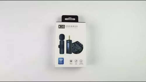 Micrófono Inalámbrico de Solapa para Cámara o Celular 3.5mm - Set 2  Unidades Negro