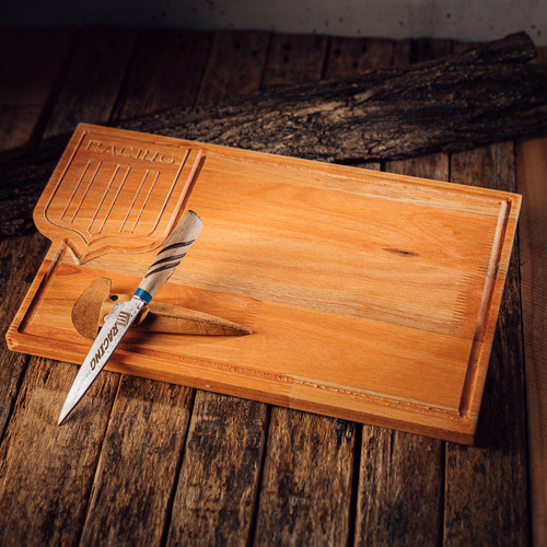 Tabla Asado Racing Y Cuchillo Asado De La Academia