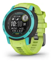Comprar Reloj Smartwatch Garmin Instinct 2s Edición Surf Waikiki Caja Negro Malla Verde lima Bisel Turquesa