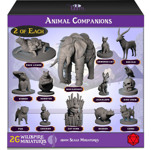 Wildspire 26 Animal Minis Para Dnd Miniaturas 28 Mm Calabozo