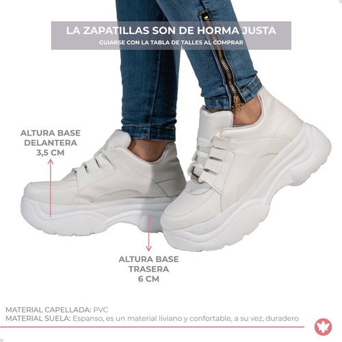 Imagen 6 de 10 de Zapatillas Moda Mujer Con Plataforma Sneakers Indra Varsovia