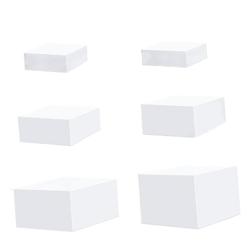 6 Pçs Acrílico Display Riser Caixa Aninhamento Branco