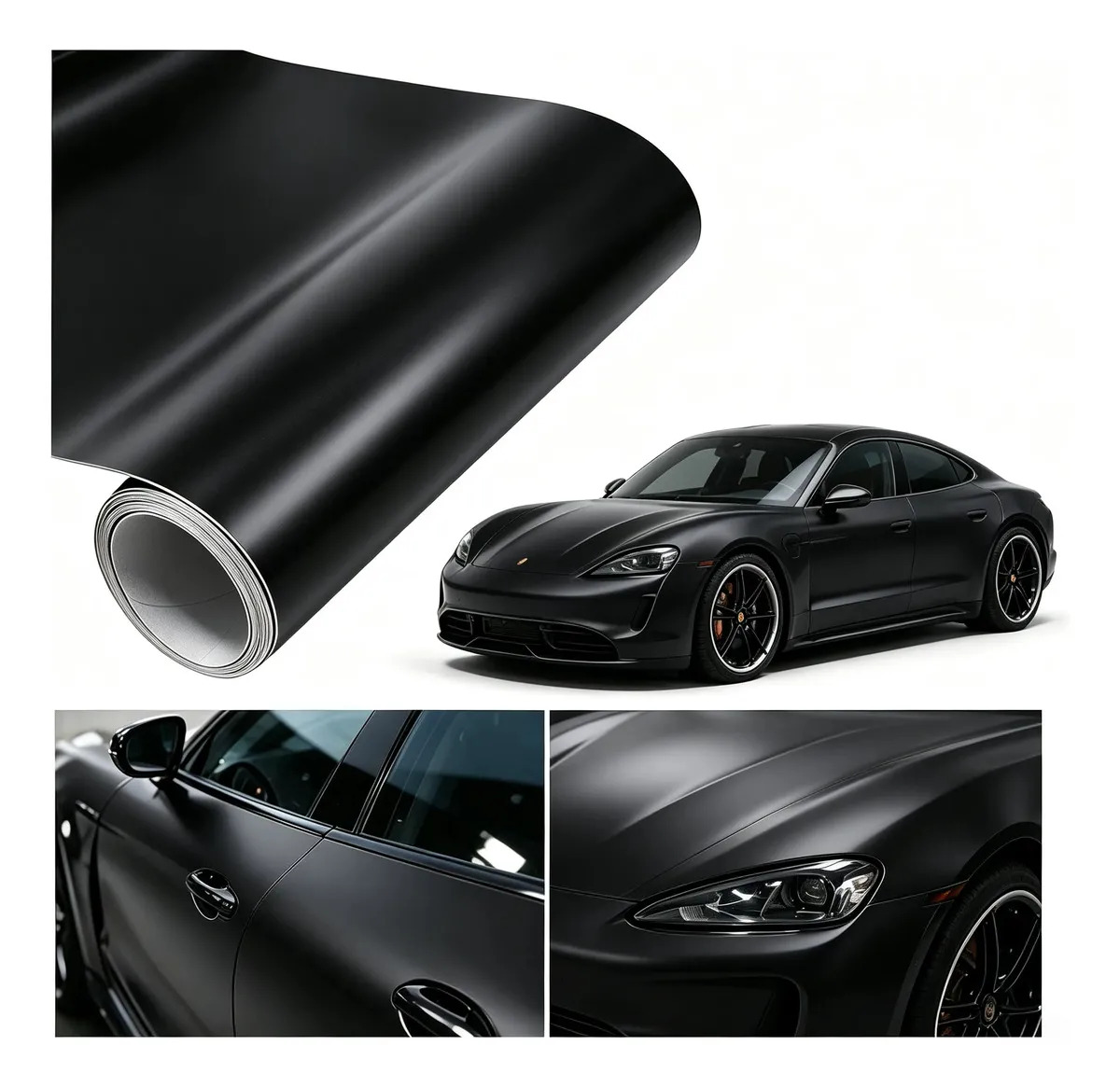 7D Vinilo de Fibra de Carbono impermeable (30.5*6M )clasificado para Uso al Aire Libre,Coche,vehĂculo,Motocicleta,bicicletas,refrigeradores/pegatinas vinil tuning carro reforzado Negro mate
