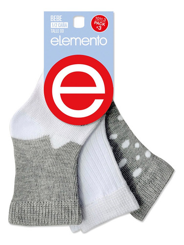 Medias Bebes 1/2 Elemento Pack.3 X Docena