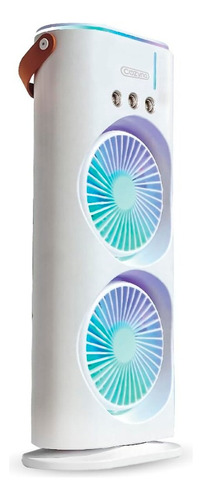 Ventilador Doble Niebla Fría Oscilación De 90° Recargable Color Blanco