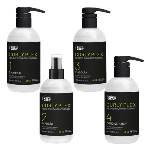 Kit Ritual Curly Plex Recuperação Cachos Curly Care 4 Itens