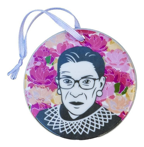 Ruth Bader Ginsburg Ornamento. 3 Pieza Cerámica De Arte Par