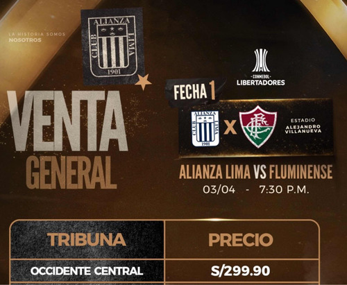 Alianza Lima Vs Fluminense. Copa Libertadores
