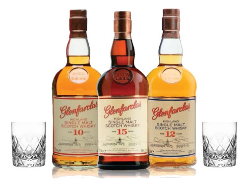 Whisky Set Glenfarclas X3 + 2 Vasos