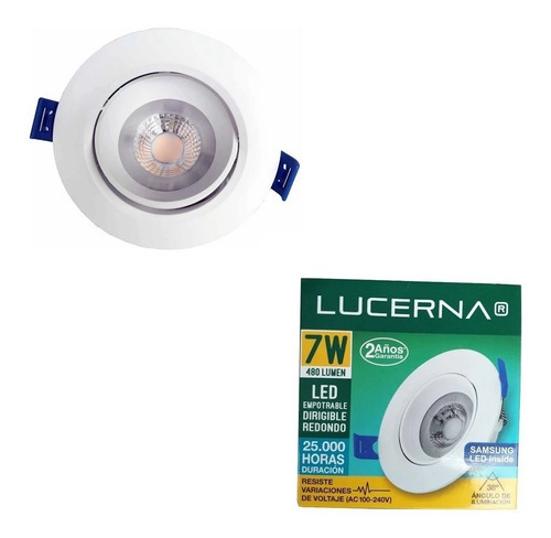 Lampara Led Empotrable 7w 3000k 100/240v Lucerna. 3073k