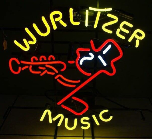 20  X 16  Wurlitzer Música Trompeta Letrero De Neón Luz Homb