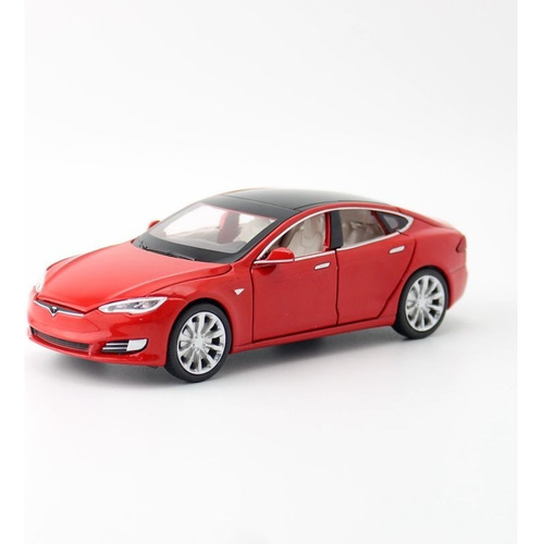 1:32 Tesla Model S Modelo De Coche Tire Hacia Atrás Juguete