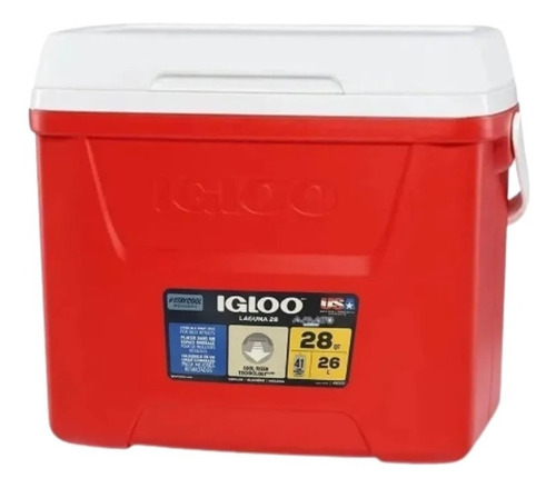 Imagen 1 de 9 de Heladera Conservadora Igloo Laguna 28qt Rojo
