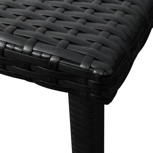 Camastro 2 Uds Con Mesa Poly Rattan Negro