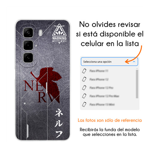 Funda Para Infinix Geofront Cuartel Nerv Tokio3 Evangelion Waning Nerv Hot 50i