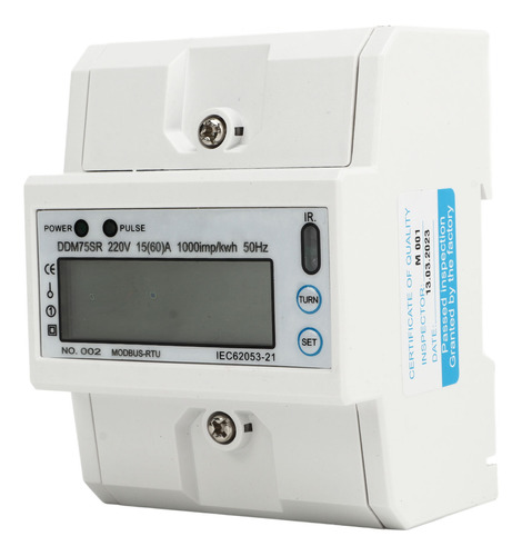 Medidor De Energía Digital Monofásico Lcd Kwh 15-60a Dc220v