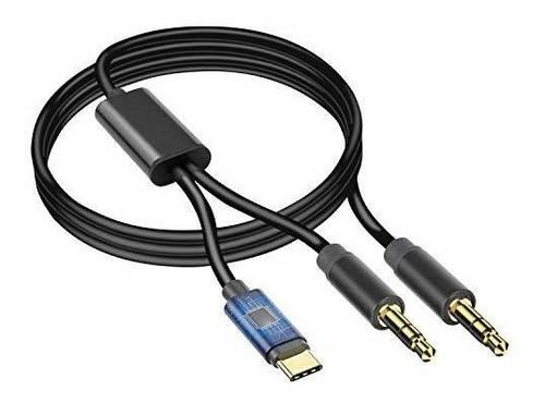 2 En 1 Usb C A 3 5mm Aux Audio Cable Usb Tipo C 3 A 5 M...