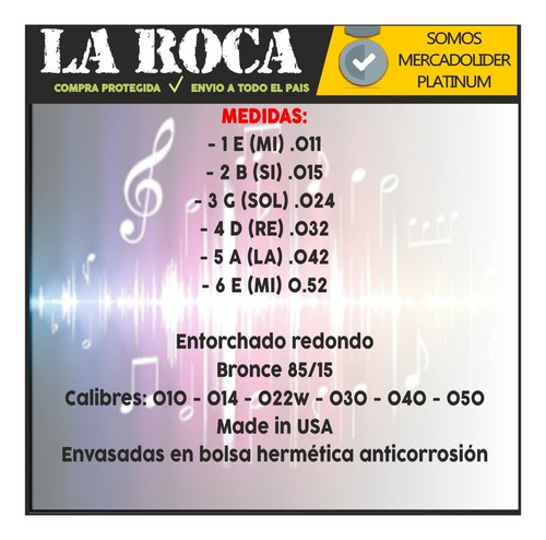 Imagen 4 de 10 de Encordado Guitarra Acustica 010 Daddario Ez900 Cuerdas