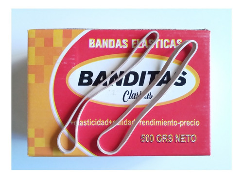 Banda Elastica Gomitas Flexibles Grandes Anchas Caja 500 Grs