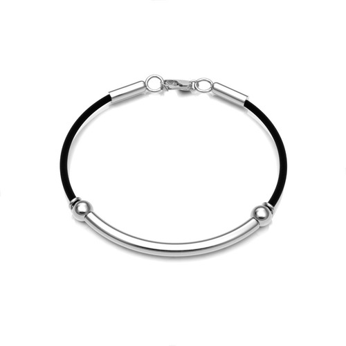 Imagen 2 de 10 de Pulsera De Piel Con Plata 925 Para Hombre De Agálea Joyería