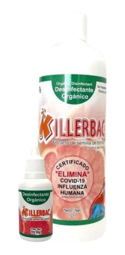 Desinfectante Killerbac 1 Lt + Gotero Killerbac 15 Ml