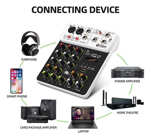 Consola De Mezcla De Interfaz De Audio Debra V4 Usb Record P