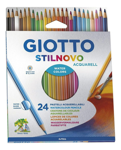Lápices Giotto Stilnovo Acuarelable 24 Colores Ø 3,3mm
