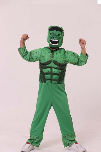 Imagen 1 de 6 de Disfraz Hulk Con Musculos Talle 1-2-3-4
