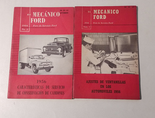 2 Libros El Servicio Mecanico Ford 1956 Camiones Autos