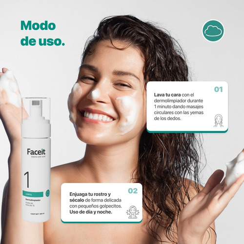 Imagen 8 de 9 de Jabon Espumoso Dermolimpiador Anti Acne Faceit 150 Ml