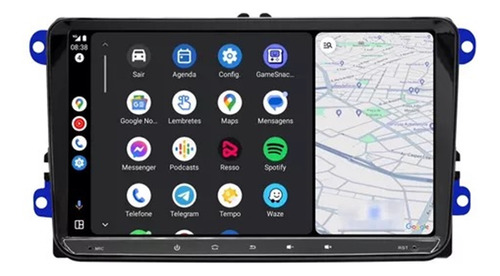 Multimidia Universal Slim Android 14 Carplay Wifi Gps 9p