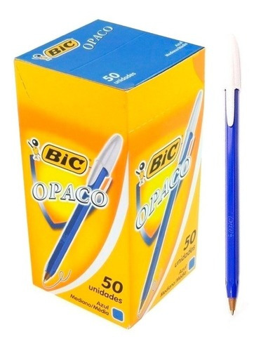 Birome Bic Opaco Azul X 50 Unidades