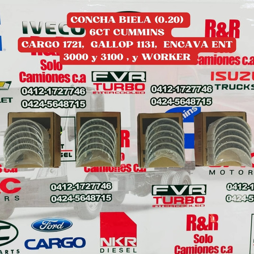 Cojinete Biela 6ct(0.20) Cummins Para Encava Ent 3000 Y 3100