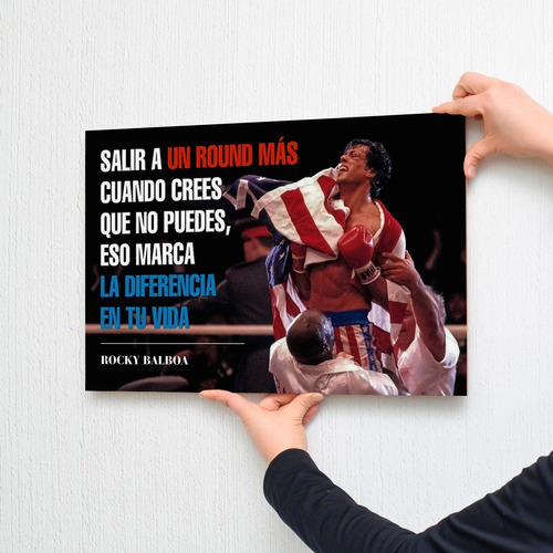 Cuadros De Rocky Balboa Con Frase Motivadora Boxeo 33x48cm
