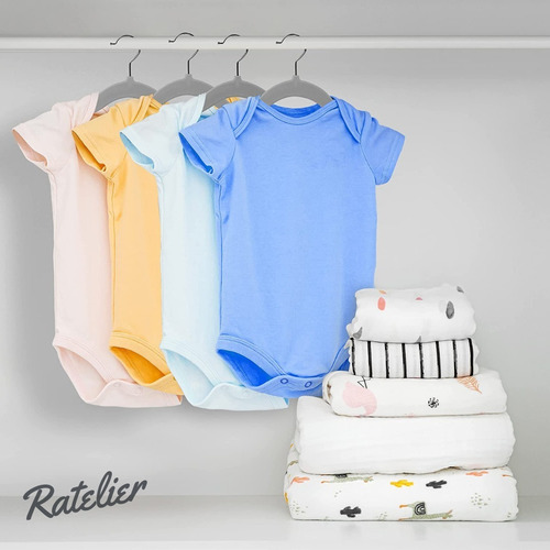Perchas De Terciopelo Infantiles Para Bebe Niño 10 Unidades