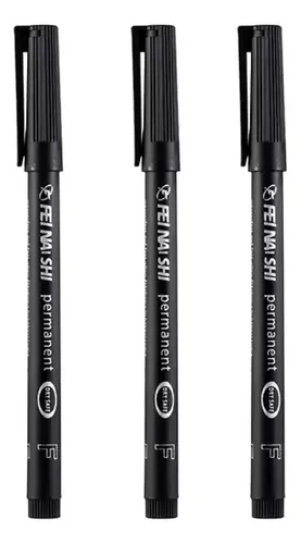 Set De 10 Rotuladores Permanentes Negros – Punta Fina 0,6 Mm, Tinta Resistente Al Agua Y De Secado Rápido, Para Plástico, Metal, Vidrio Y Cartón
