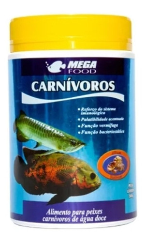 Ração  P/carnívoros Superfície  Mega Food 300gr C/alho