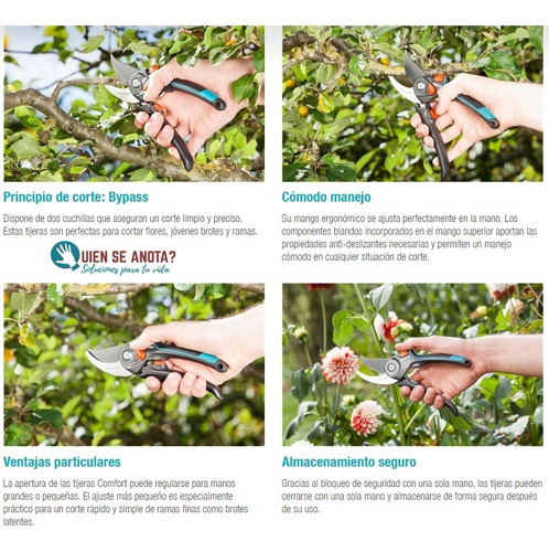 Imagen 2 de 7 de Tijera De Jardin B/s - Xl 24 Mm Bypass Ajustable Poda Corte