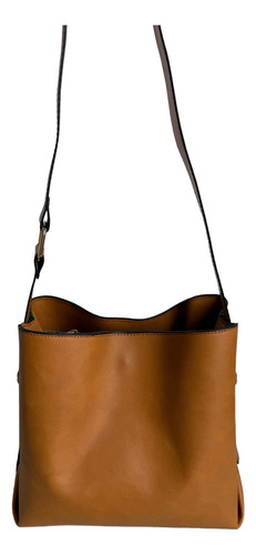 Bolsa De Hombro Diseño Bucket Estilo Bohemio Latte Y Miel Marrón Lisa Oro Marrón