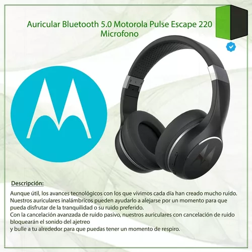 Motorola Escape 220 - Auriculares con cancelación pasiva de ruido,  auriculares Bluetooth con micrófono, auriculares inalámbricos con batería  de 24