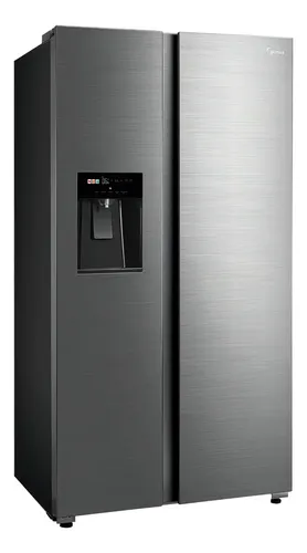 Geladeira Side By Side 570l Dispenser Água E Gelo Midea Cor Inox