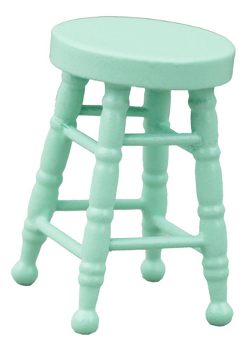 2 Silla De Bar A Escala 1/12, Modelo De Taburete En Verde