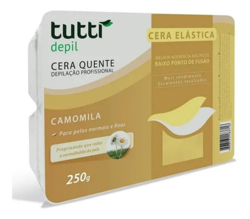 Cera Elástica Tutti Depil Camomila 250g Para Pelos Finos