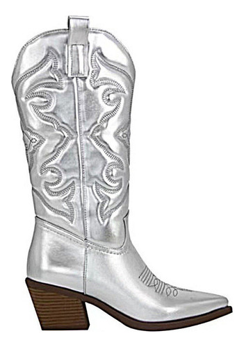 Bota Punta Media Bota Tacón Grueso