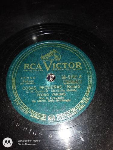 Pasta Pedro Vargas Ruiz Armengo Rca Victor C103