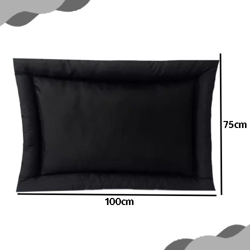 Colchão Cachorro Grande Pet Impermeável 100x70 Cor Preto Desenho Liso