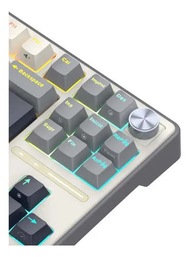 Teclado Mecánico Royal Kludge R87 Pro Rgb Halfgrey S Brown Ñ Teclado Half Grey Idioma Español España