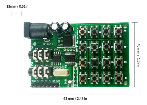 Módulo Codificador Mt8870/ce004/ce005/ce023/ad22b04/ad22a08